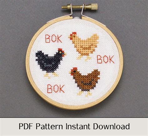 chicken cross stitch pattern